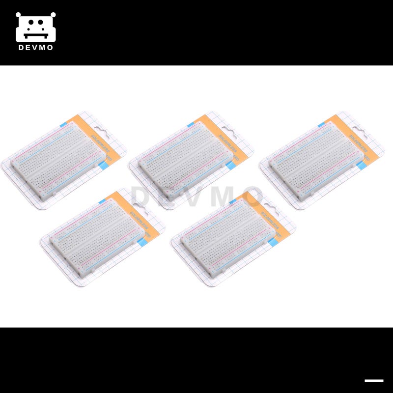 DEVMO 5pcs 400 Ties Mini Solderless Breadboard Universal 400 Contacts Solderless Breadboard 400 Points Prototyping Shield for Electronics Testig DIY - Image 3